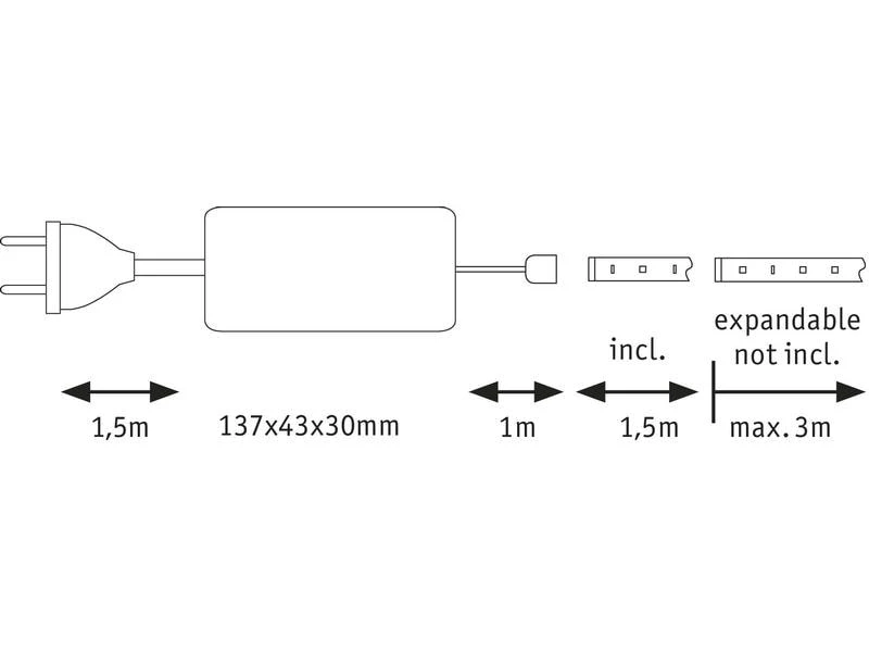 Paulmann LED-Stripe MaxLED 1000 6500 K, 1.5 m Basisset 4 Paulmann LED-Stripe MaxLED 1000 6500 K, 1.5 m Basisset – Bild 2