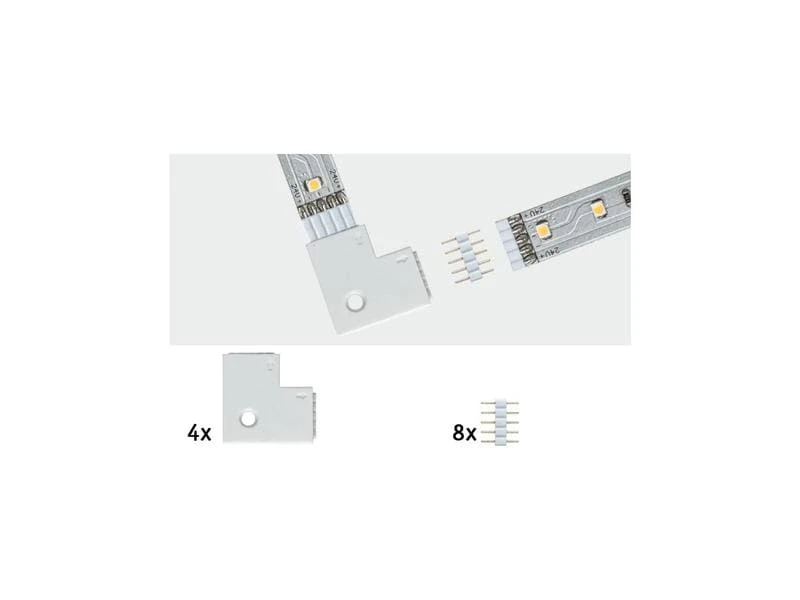 Paulmann Eckverbinder MaxLED flach, 4 Stück 4 Paulmann Eckverbinder MaxLED flach, 4 Stück – Bild 2
