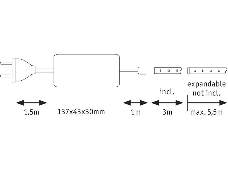 Paulmann LED-Stripe MaxLED 500 2700 K, 3 m Basisset 8 Paulmann LED-Stripe MaxLED 500 2700 K, 3 m Basisset – Bild 6
